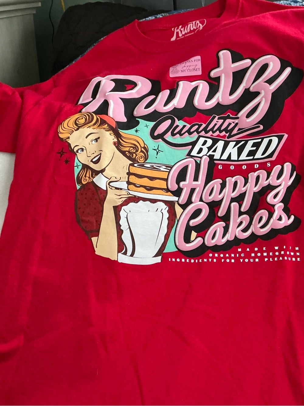 Runtz red shirt with puff print.